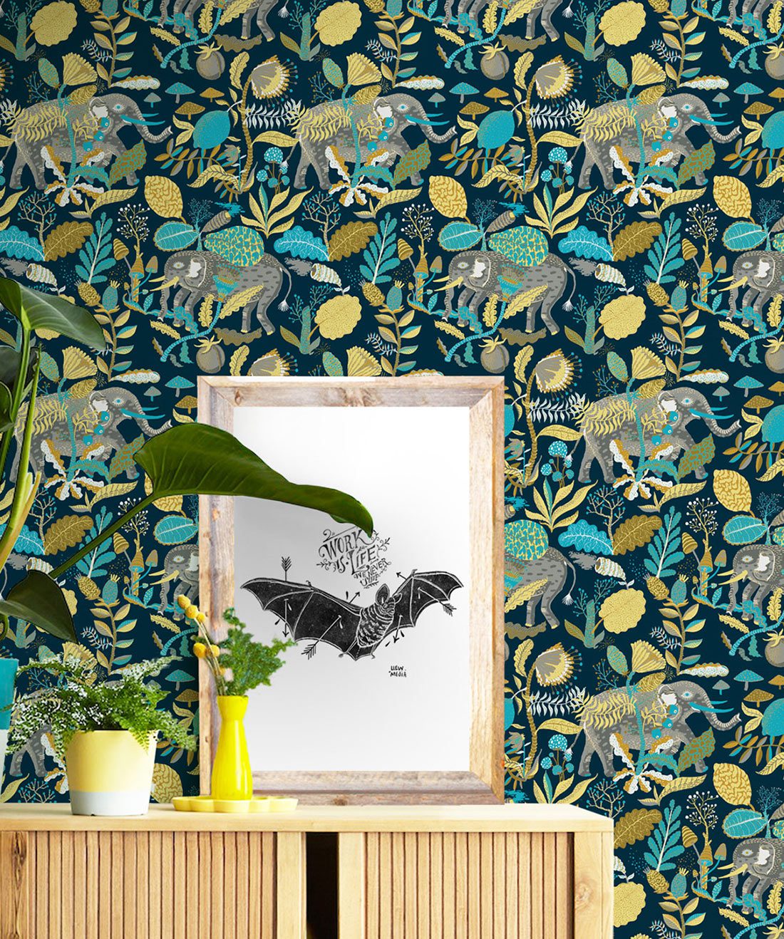 Elephant Exotic Fun Wallpaper Maxamilism Design Milton King