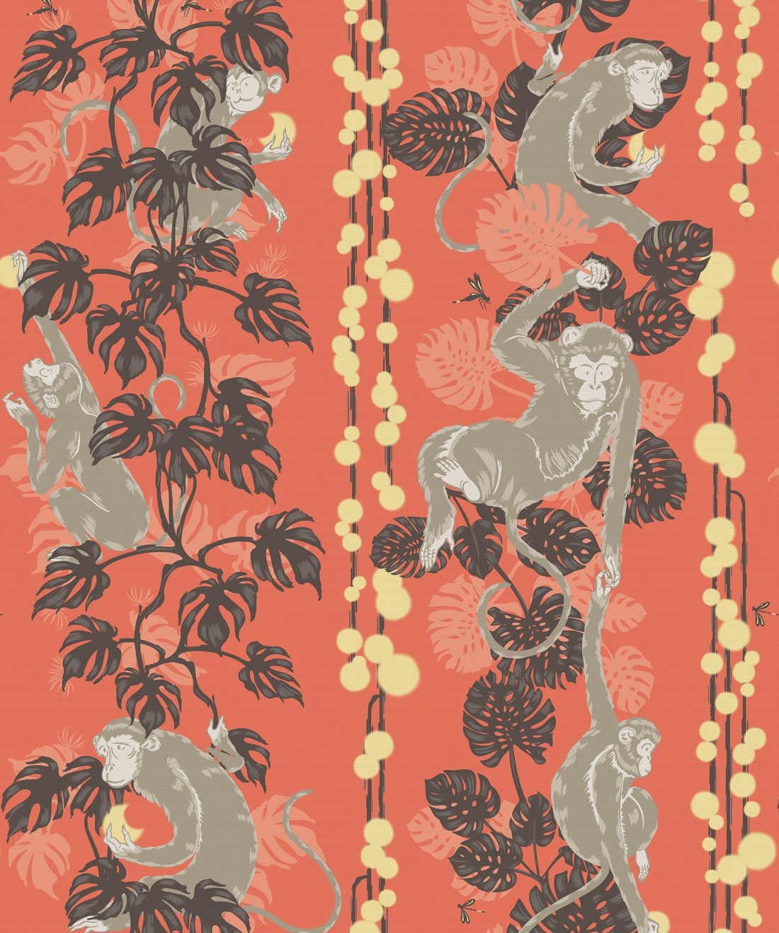 5 Monkeys Wallpaper Art Deco Inspired Non Woven Milton King