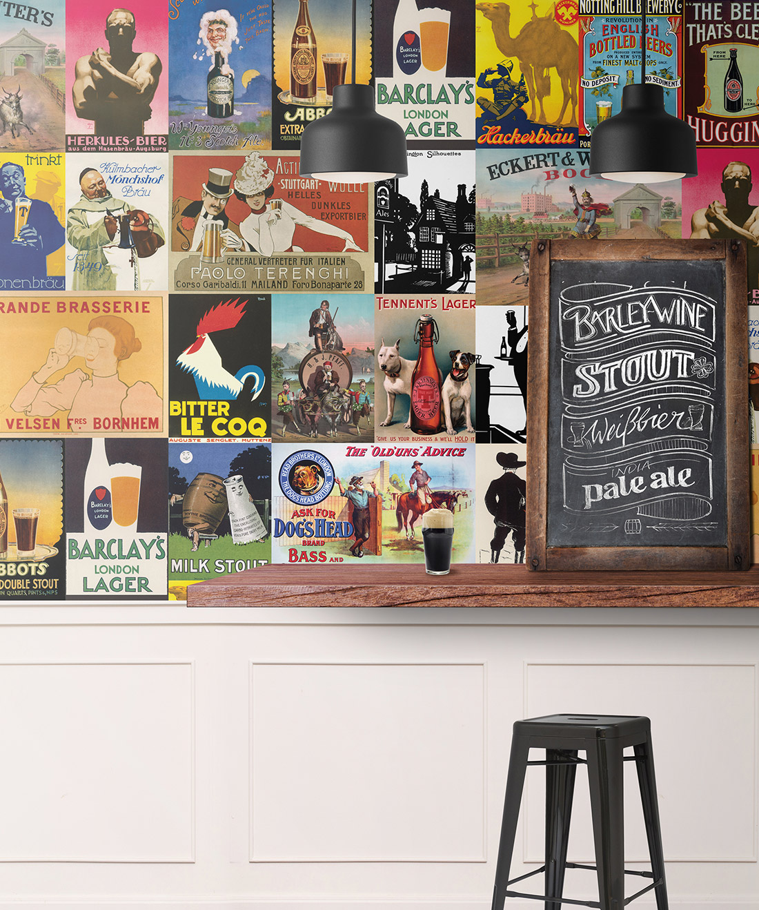 Ale House Vintage Beer Themed Wallpaper Milton King